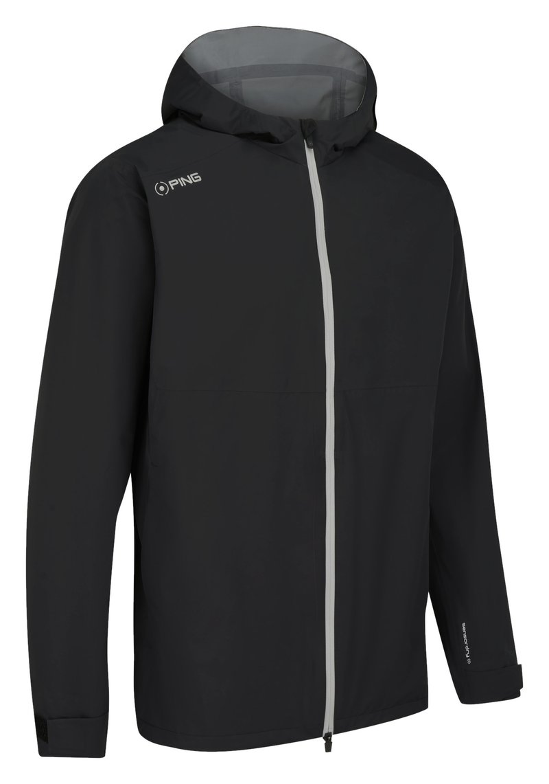 PING AquaDrive Waterproof chaqueta impermeable con capucha para hombre, negra