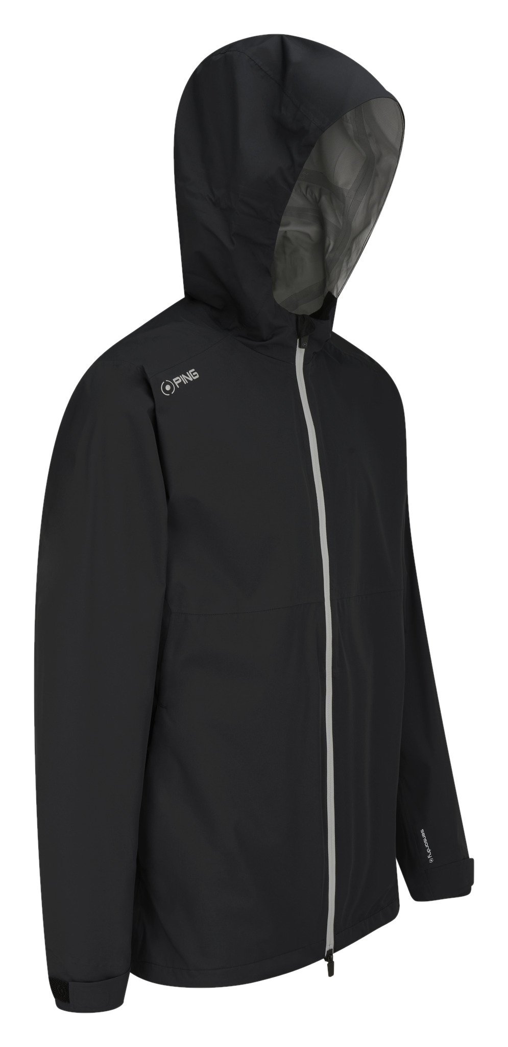 PING AquaDrive Waterproof chaqueta impermeable con capucha para hombre, negra