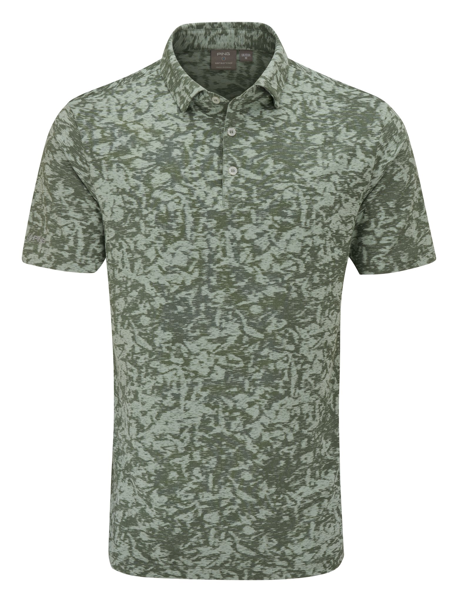 PING Marek Camo Jacquard polo de hombre, jade multi