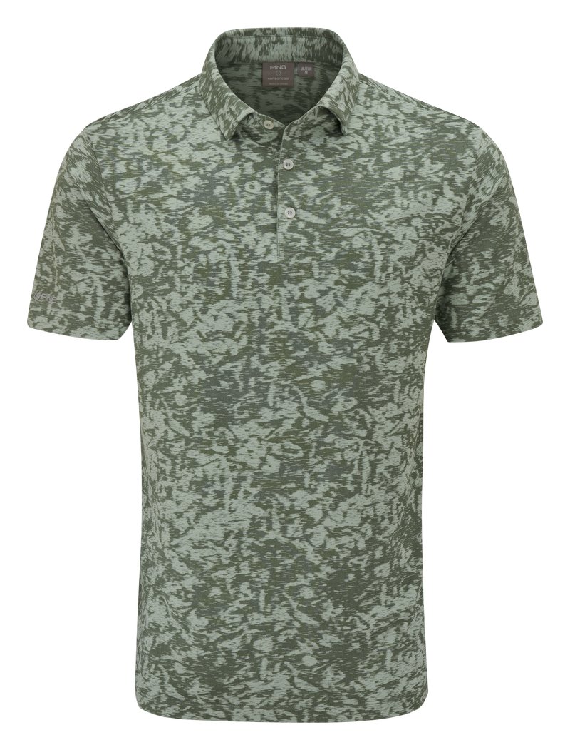 PING Marek Camo Jacquard polo de hombre, jade multi