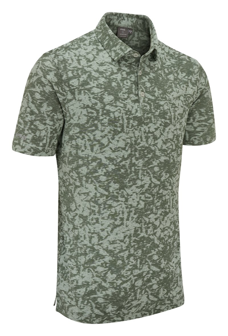 PING Marek Camo Jacquard polo de hombre, jade multi