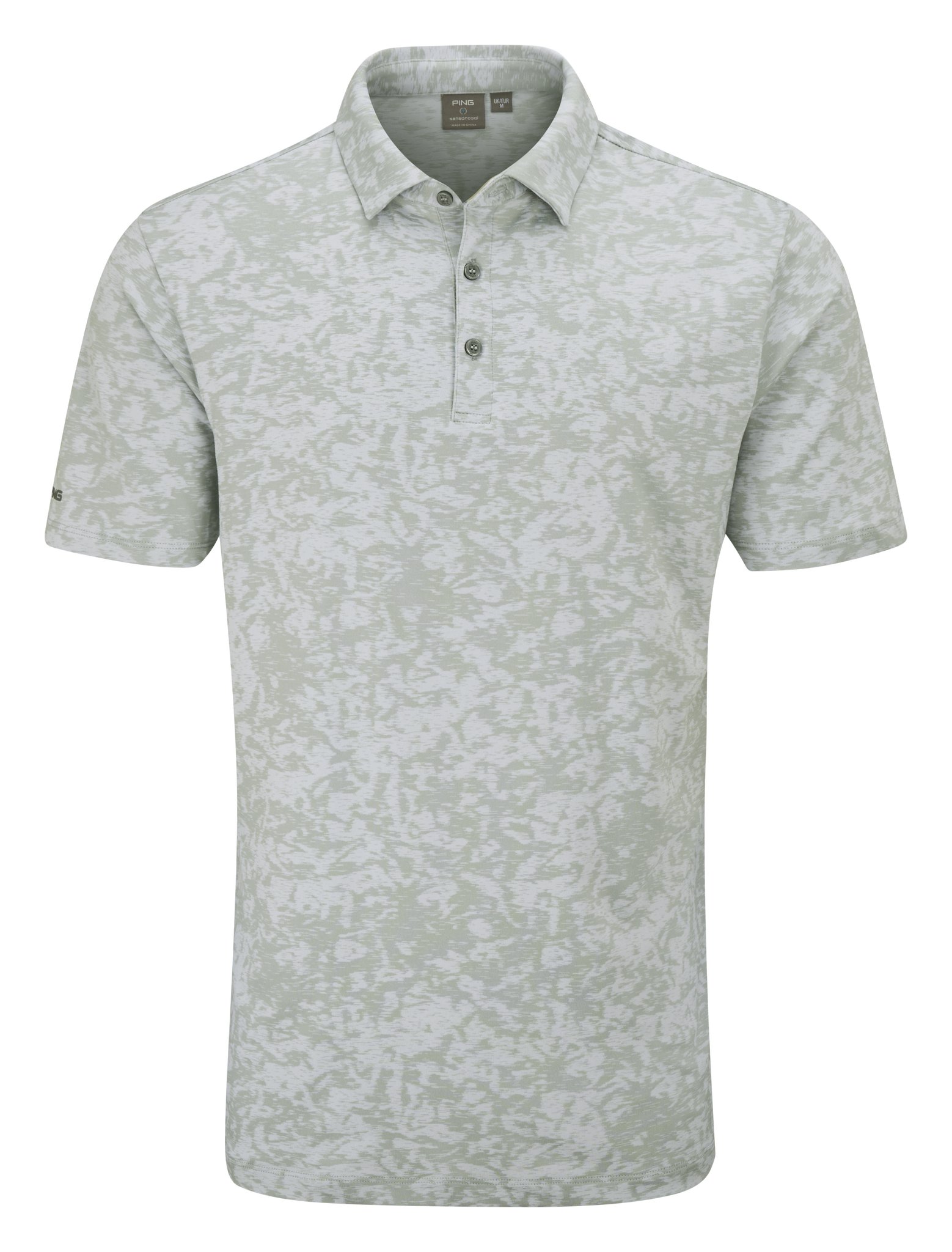 PING Marek Camo Jacquard polo de hombre, silver multi