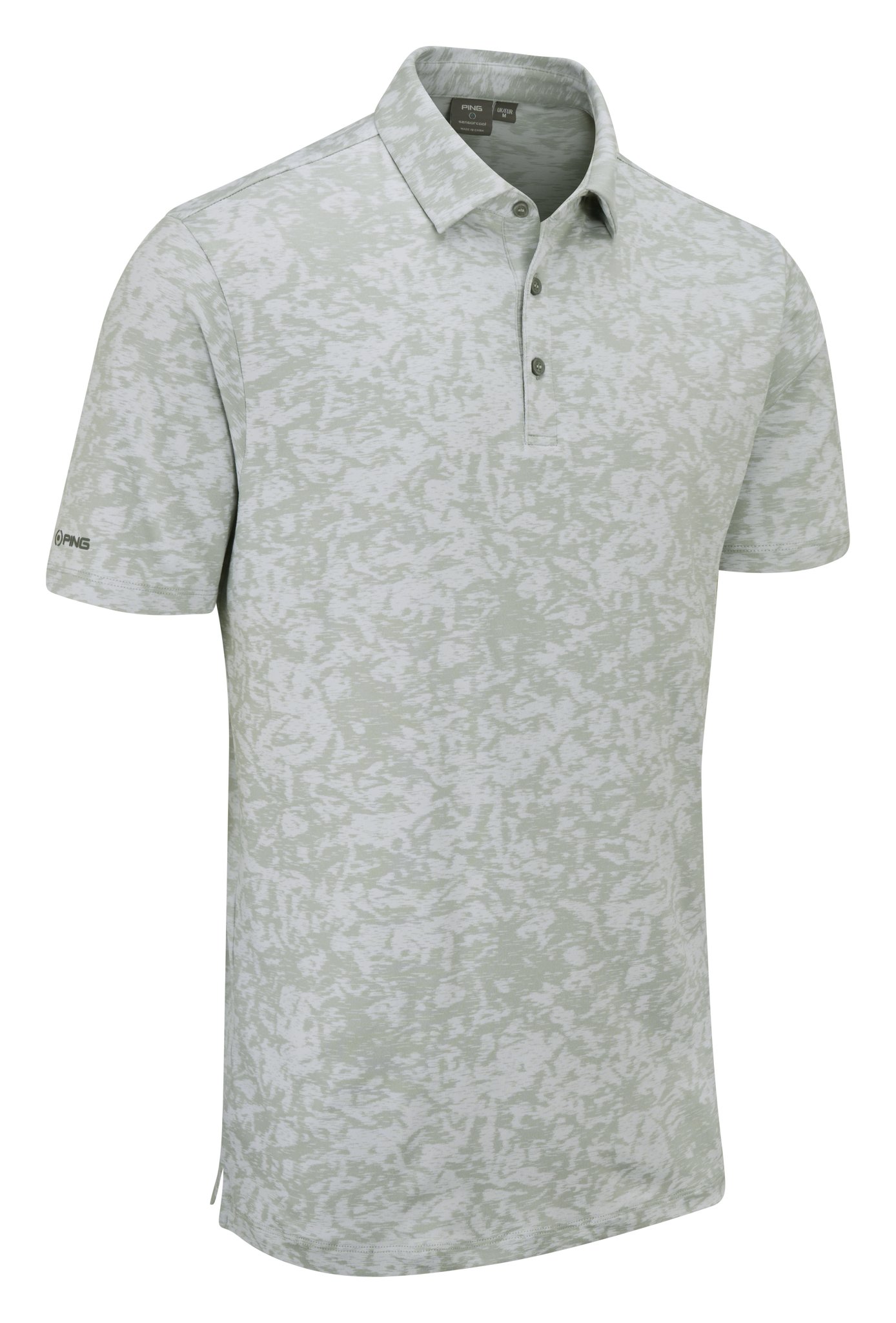 PING Marek Camo Jacquard polo de hombre, silver multi
