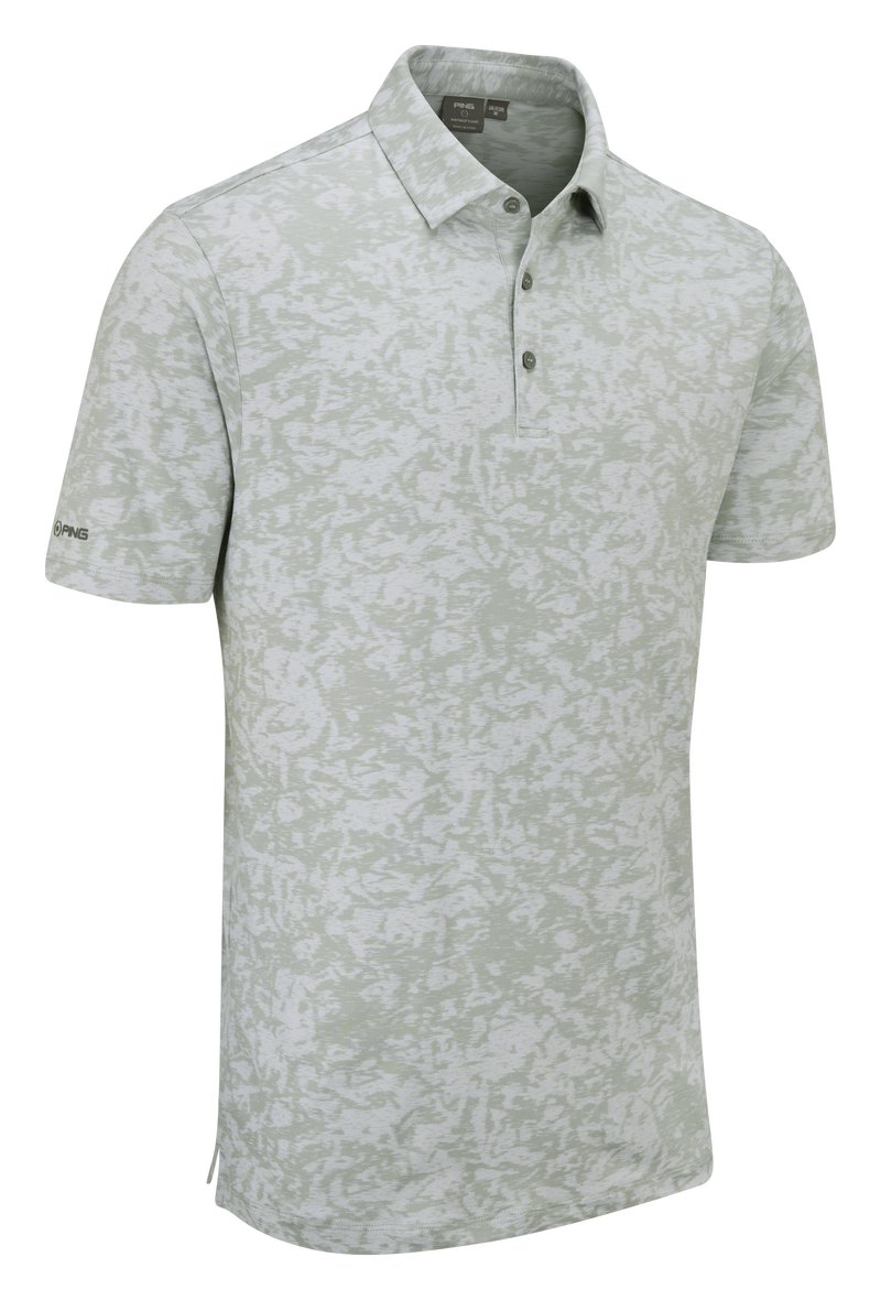 PING Marek Camo Jacquard polo de hombre, silver multi