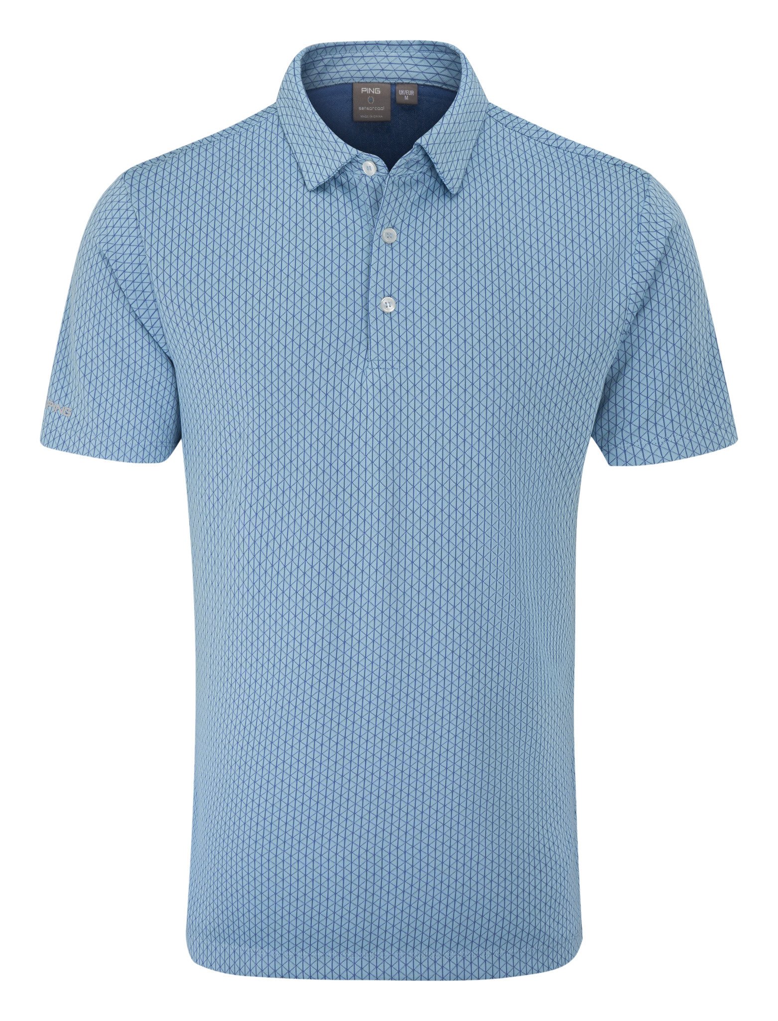 PING Hershel polo de hombre, dusty blue multi