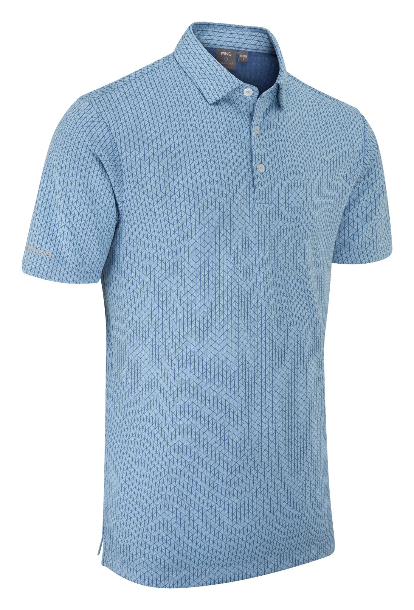 PING Hershel polo de hombre, dusty blue multi