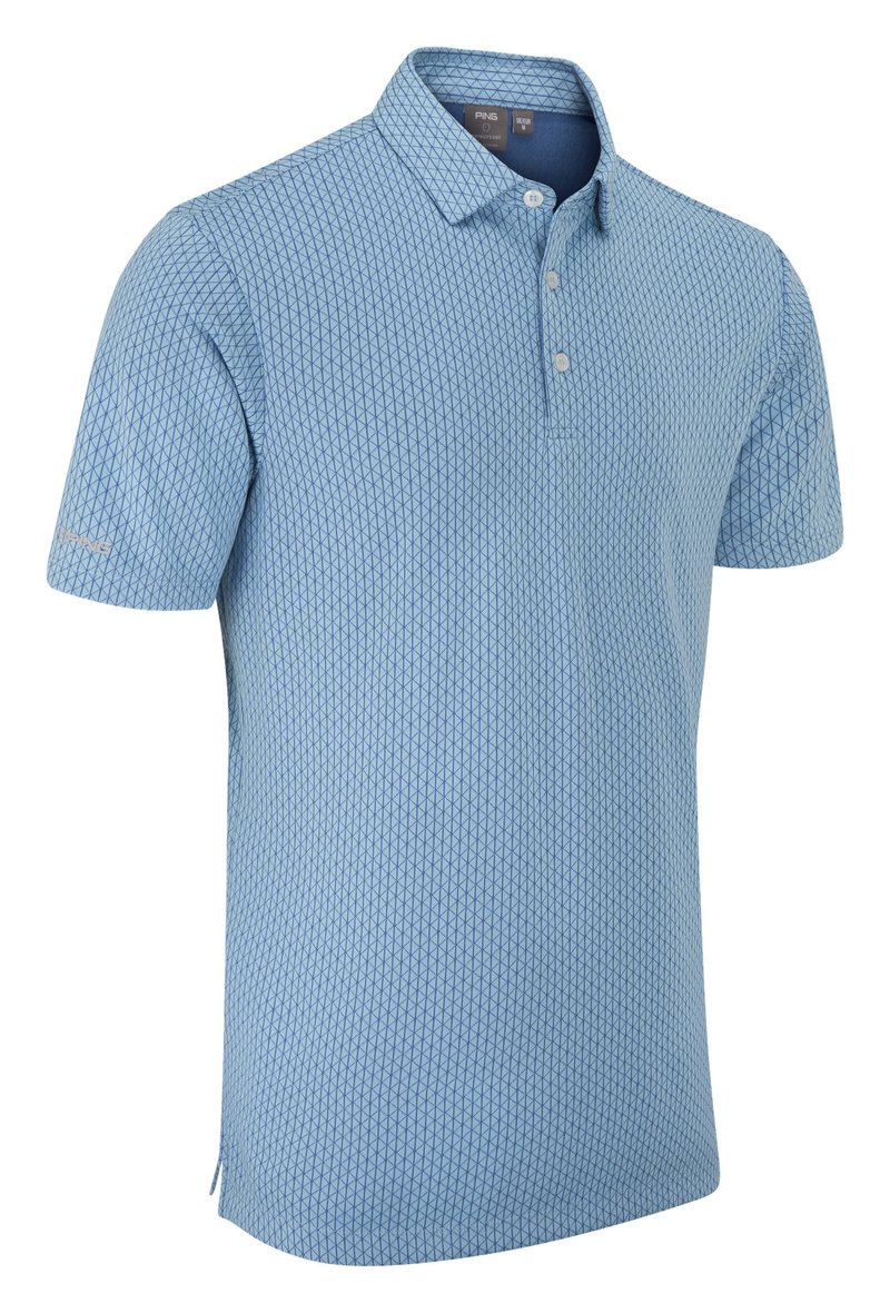 PING Hershel polo de hombre, dusty blue multi
