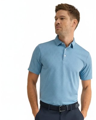 PING Hershel polo de hombre, dusty blue multi