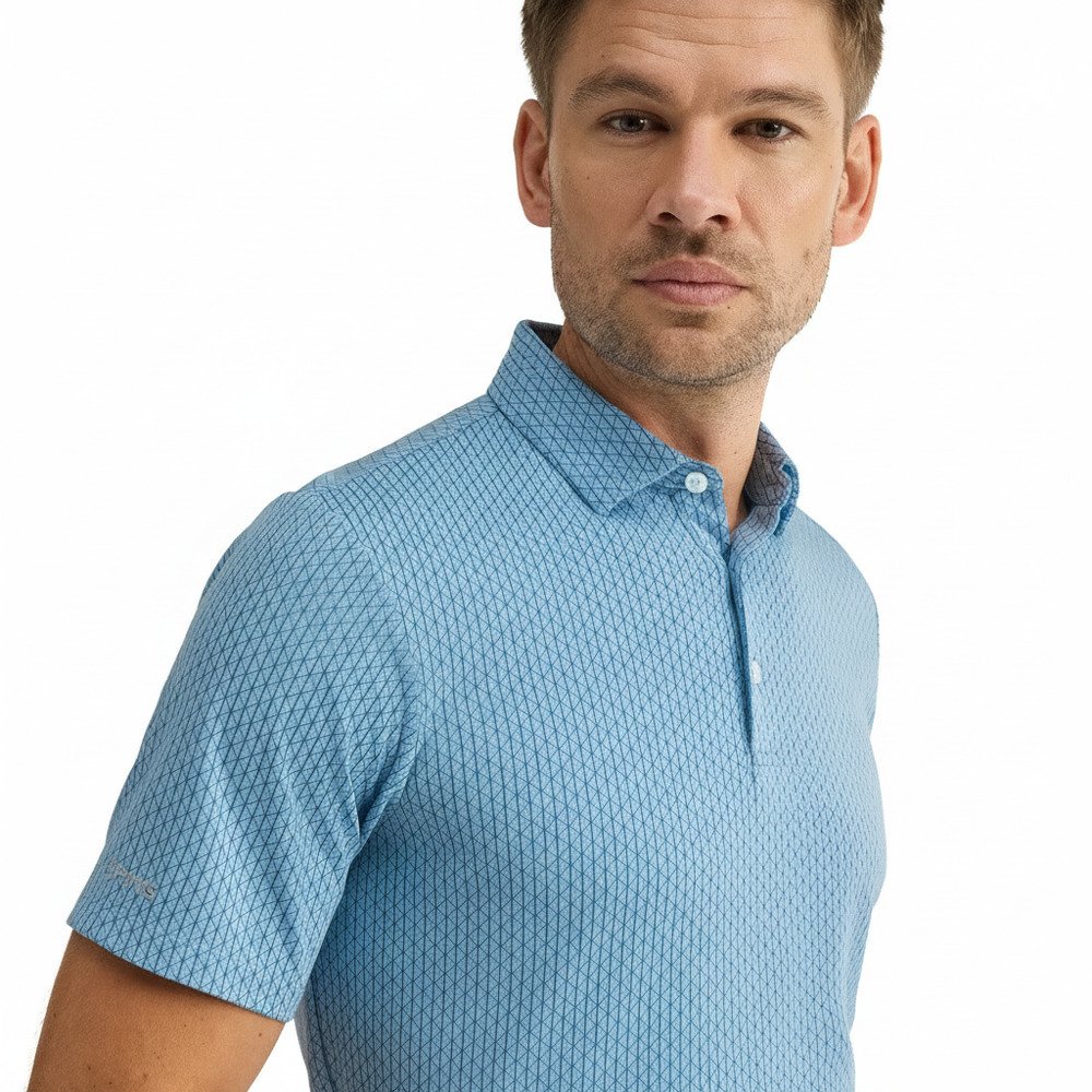 PING Hershel polo de hombre, dusty blue multi