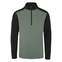 PING Ramsey half zip ribbed fleece sudadera polar para hombre, laurel marl/black