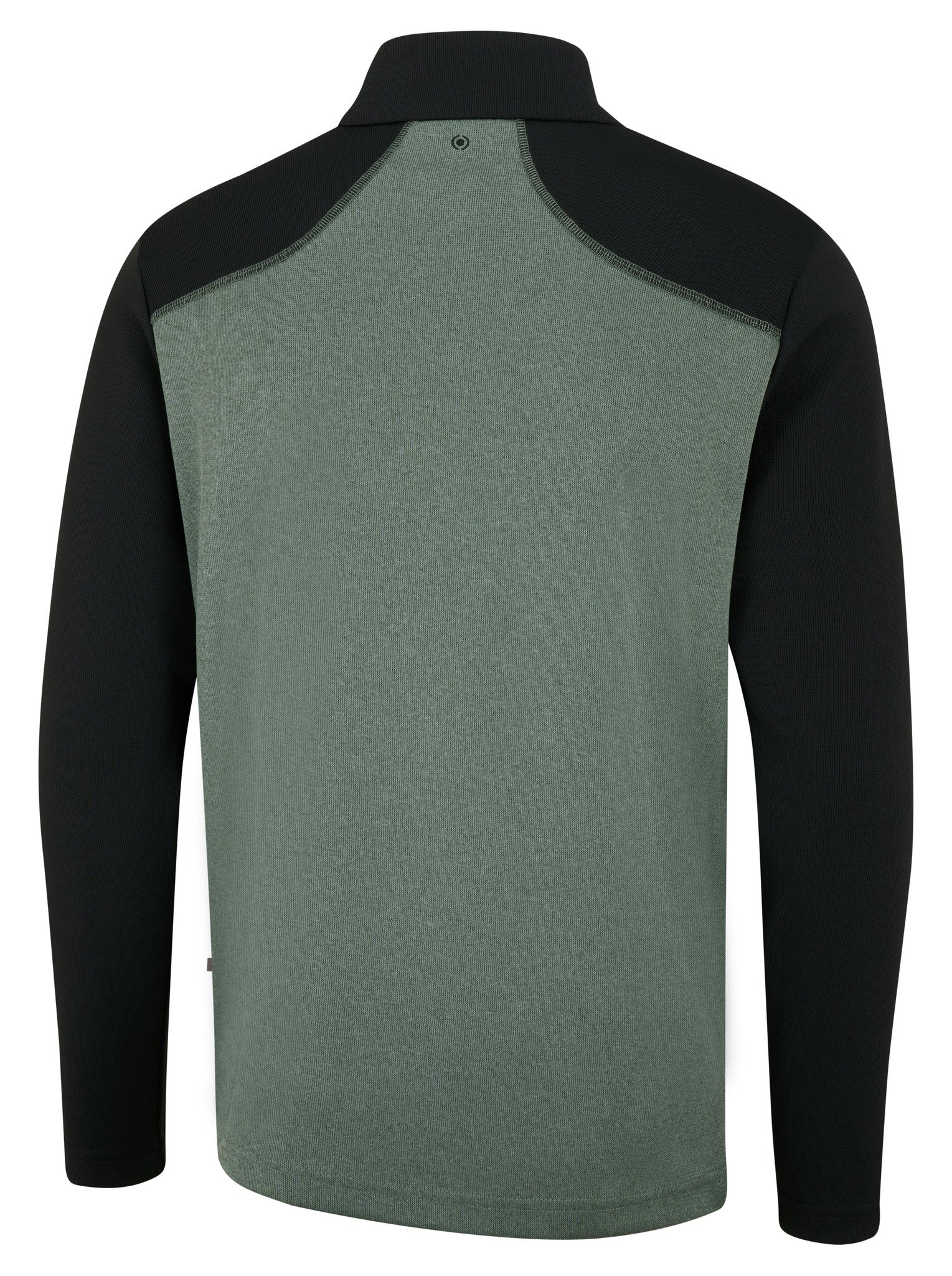 PING Ramsey half zip ribbed fleece sudadera polar para hombre, laurel marl/black