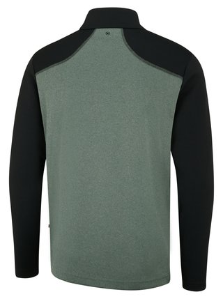 PING Ramsey half zip ribbed fleece sudadera polar para hombre, laurel marl/black