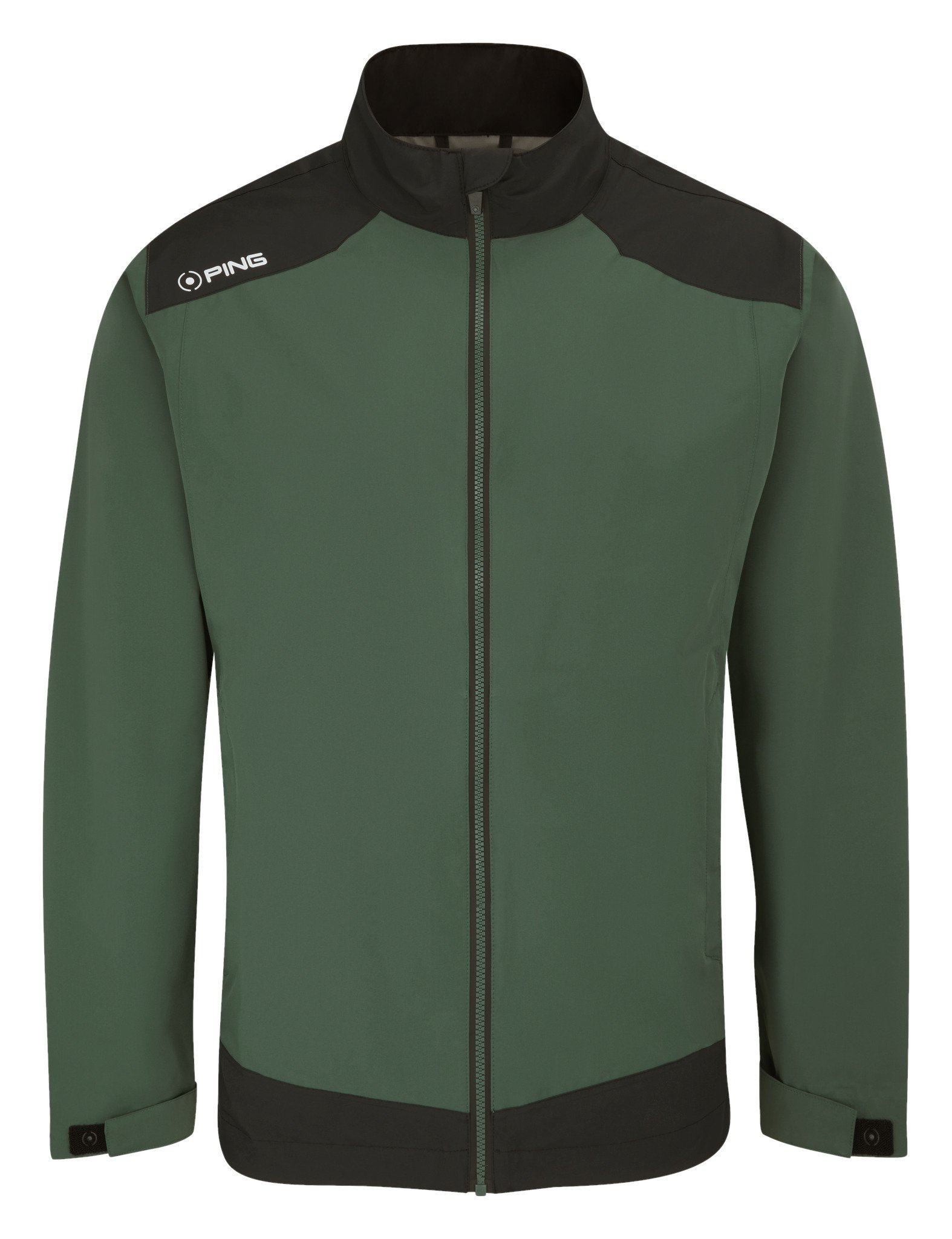 PING AquaDrive chaqueta impermeable de hombre, verde gorse/negro