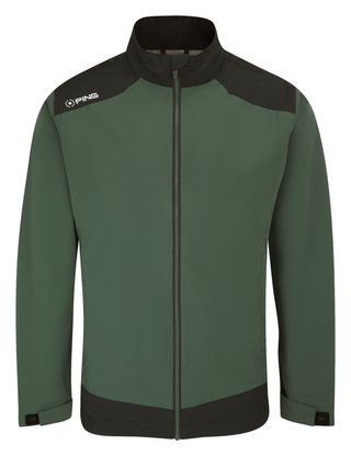 PING AquaDrive chaqueta impermeable de hombre, verde gorse/negro