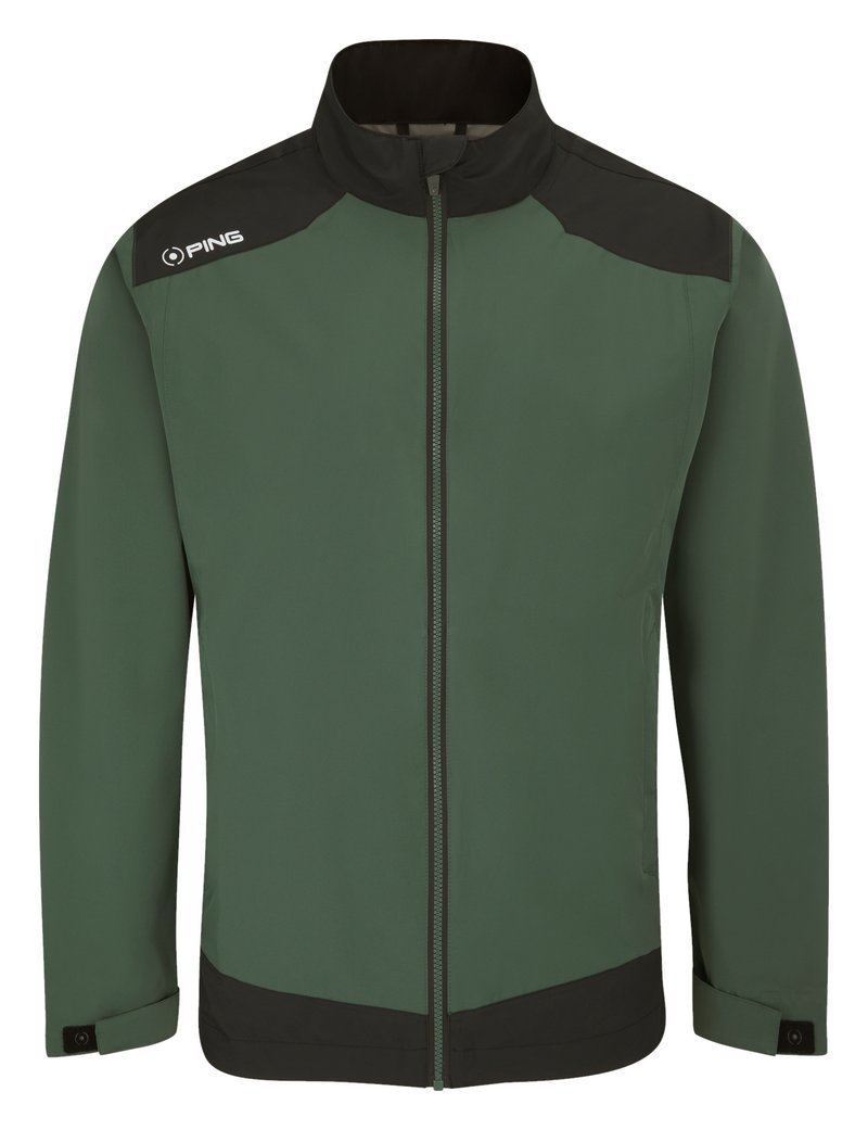 PING AquaDrive chaqueta impermeable de hombre, verde gorse/negro
