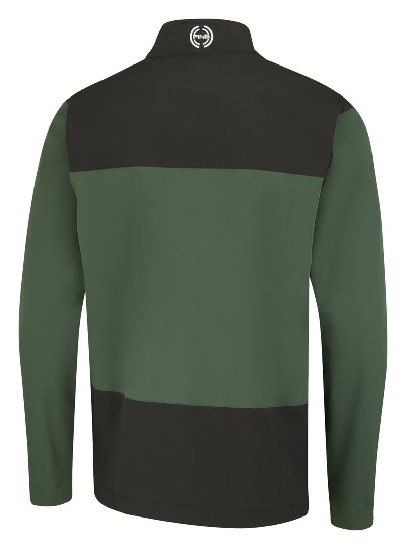 PING AquaDrive chaqueta impermeable de hombre, verde gorse/negro