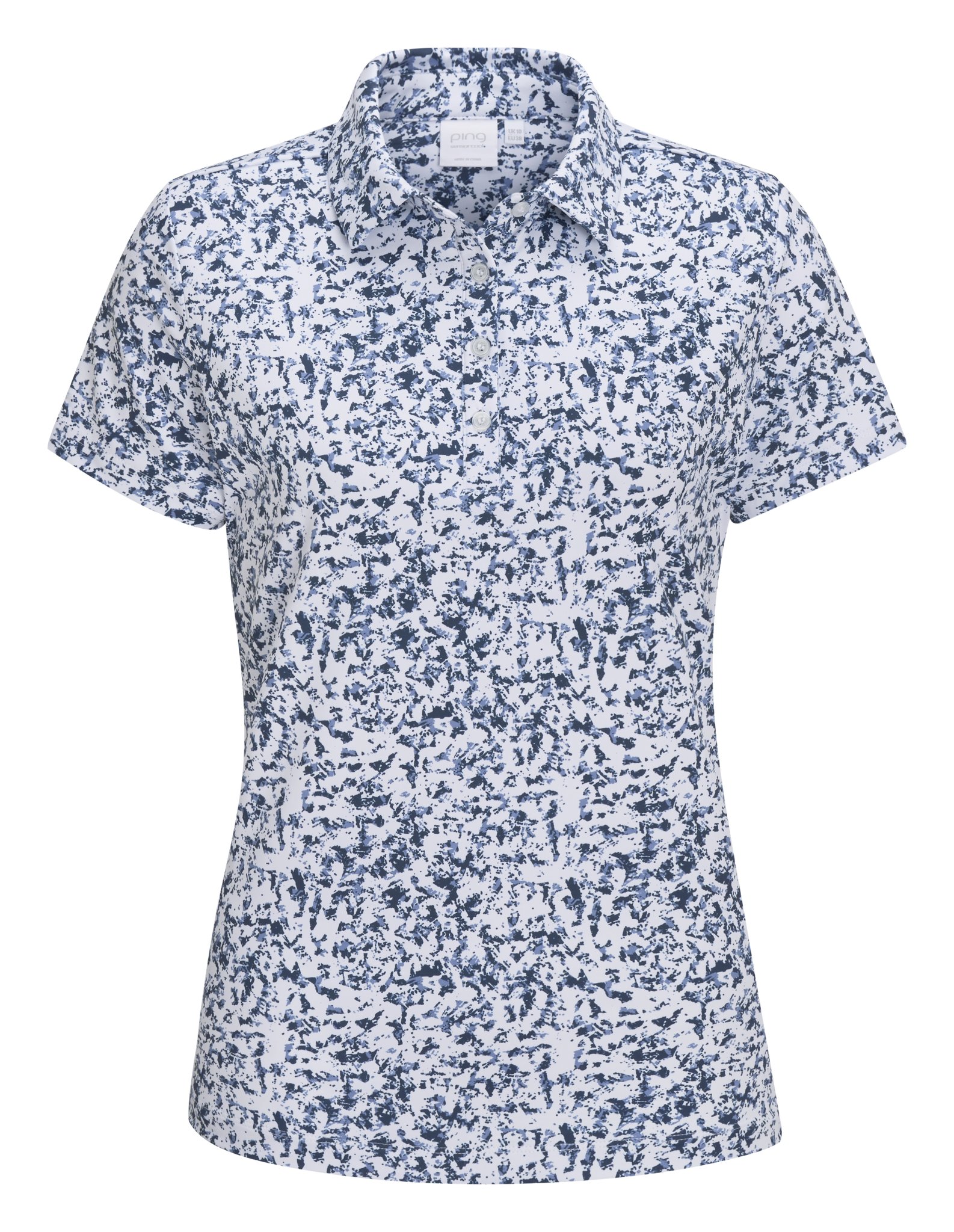 PING Mave polo de mujer, blanco multicolor
