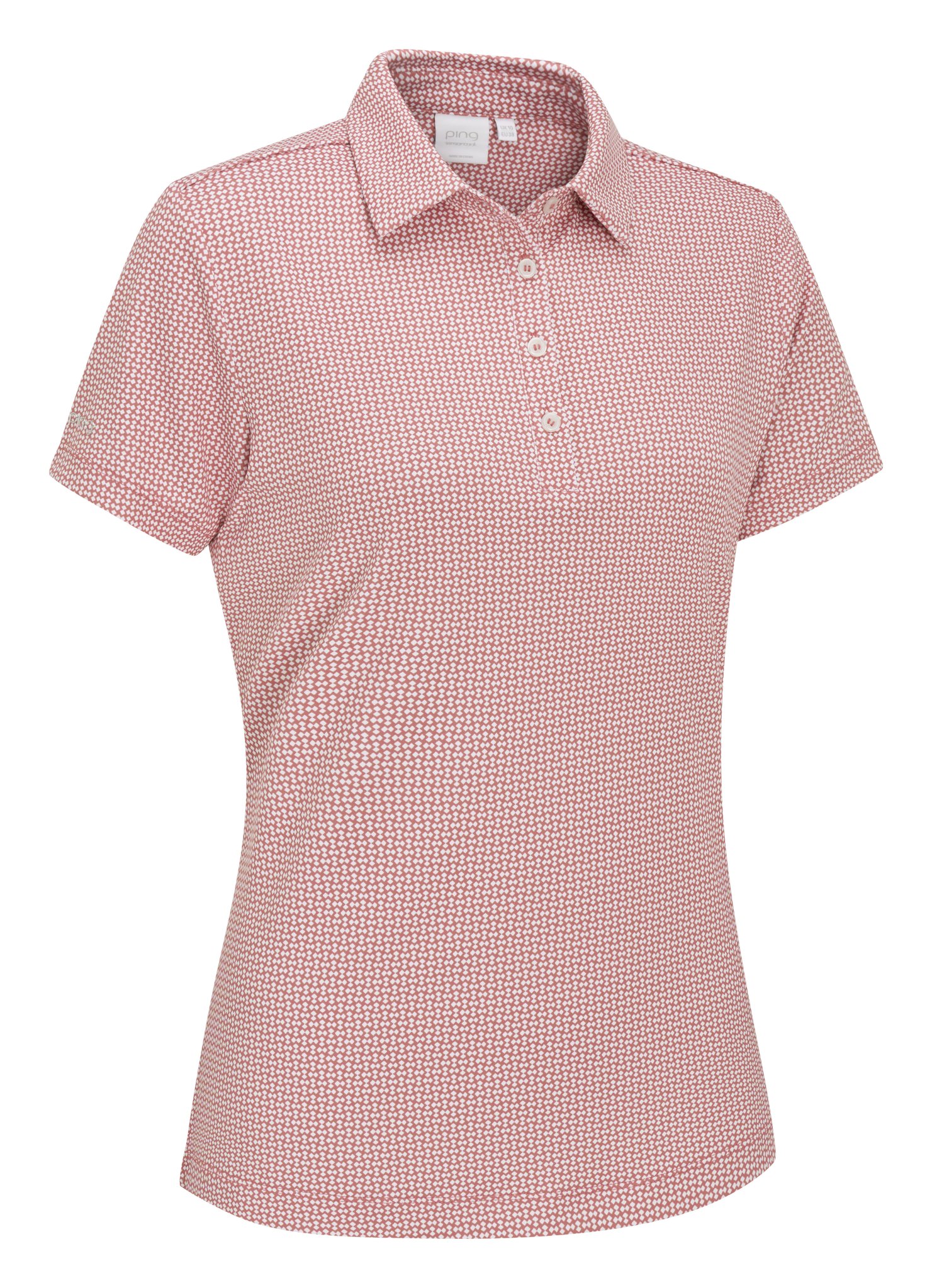 PING Mave polo de mujer, coral blush/white