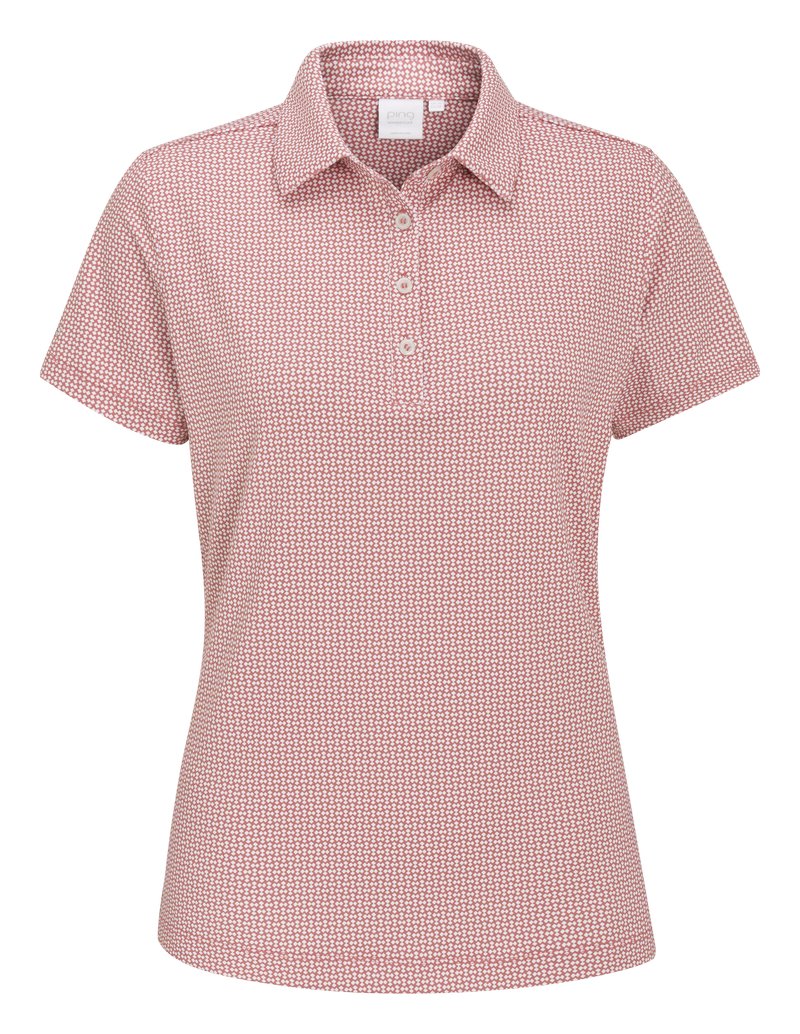 PING Mave polo de mujer, coral blush/white