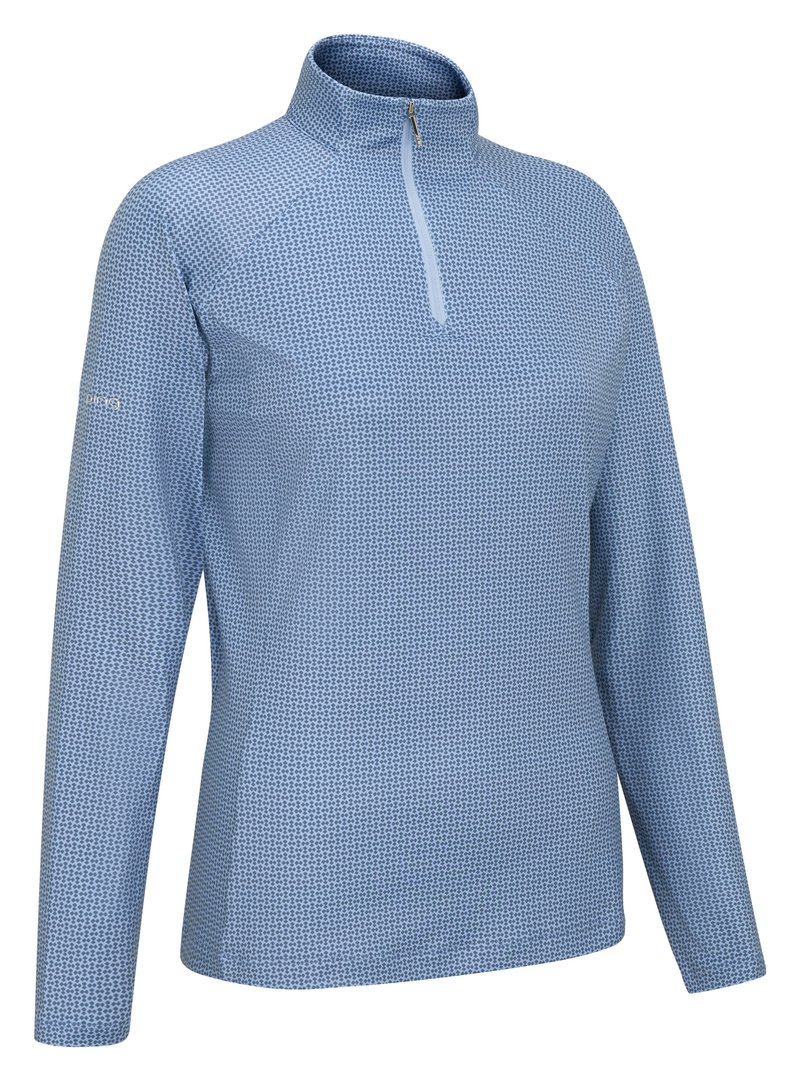 PING Jasmine Printed camiseta de manga larga de mujer, viola/blue indigo
