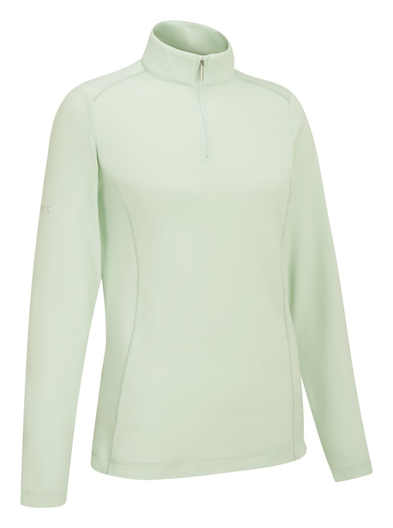 PING Aveline Half Zip de manga larga dámské polo, jade
