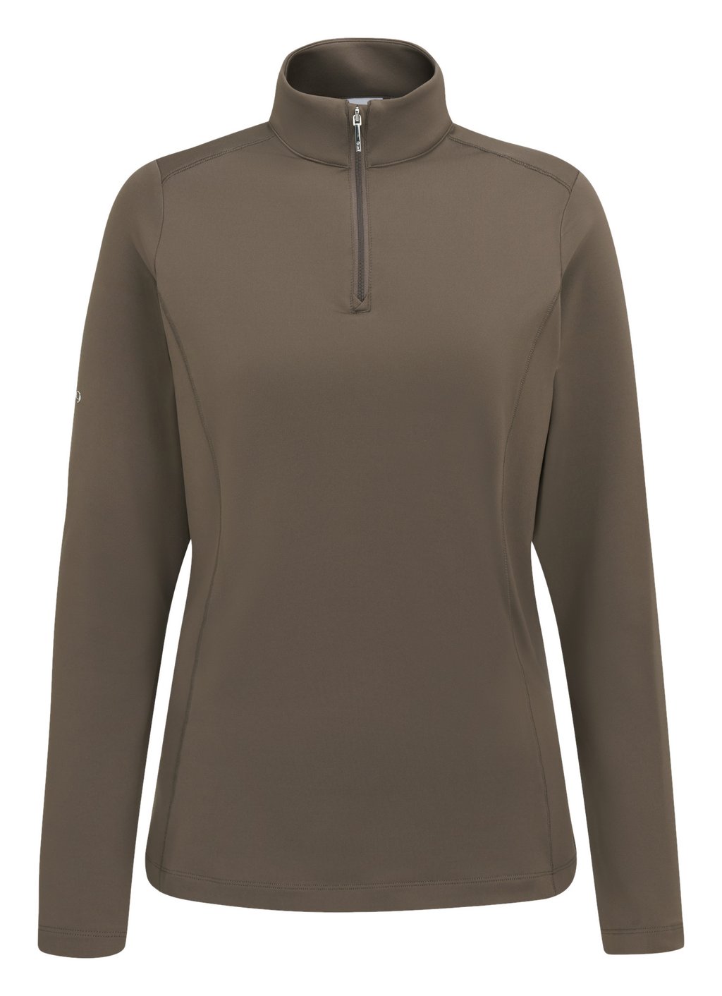 PING Aveline Half Zip dámska camiseta de manga larga, coffee