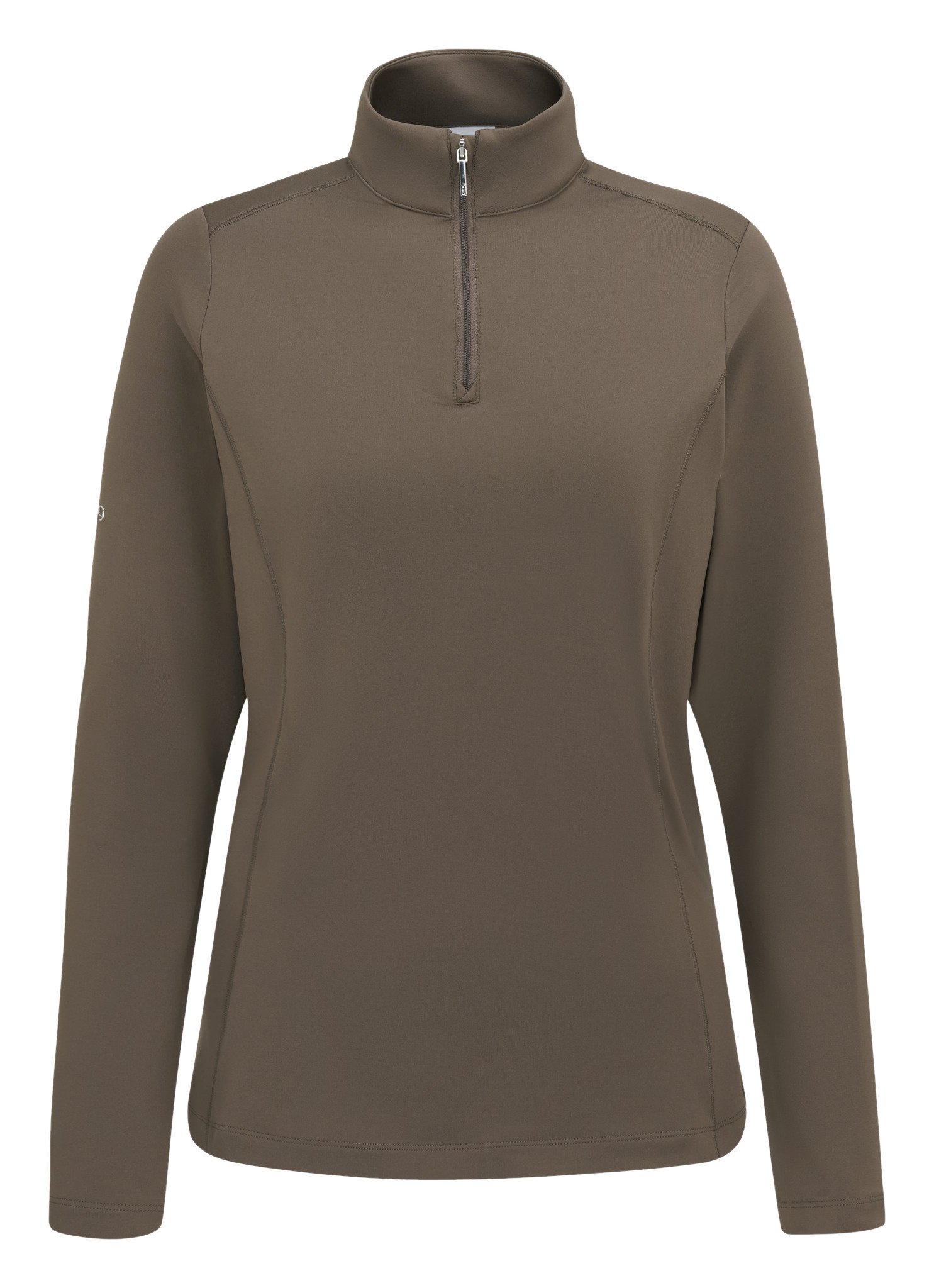 PING Aveline Half Zip dámska camiseta de manga larga, coffee