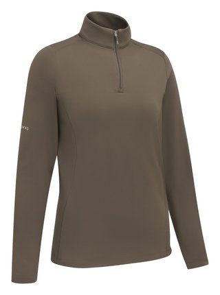 PING Aveline Half Zip dámska camiseta de manga larga, coffee