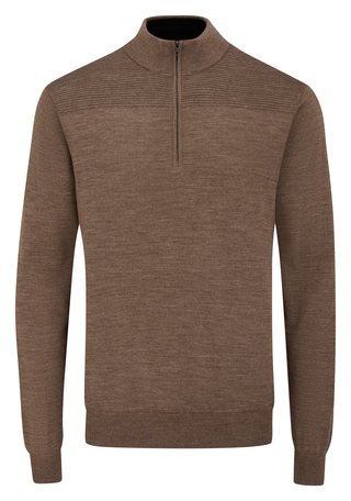 PING Dorset Quarter Zip suéter de hombre, coffe marl