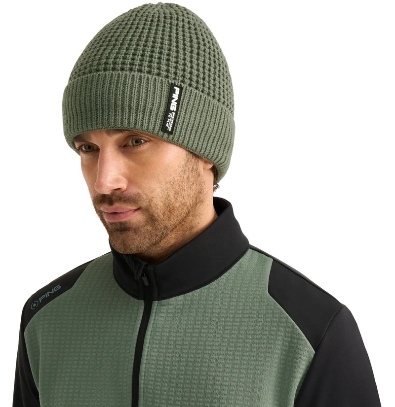 PING Quintin SensorWarm Knit gorra de hombre, laurel
