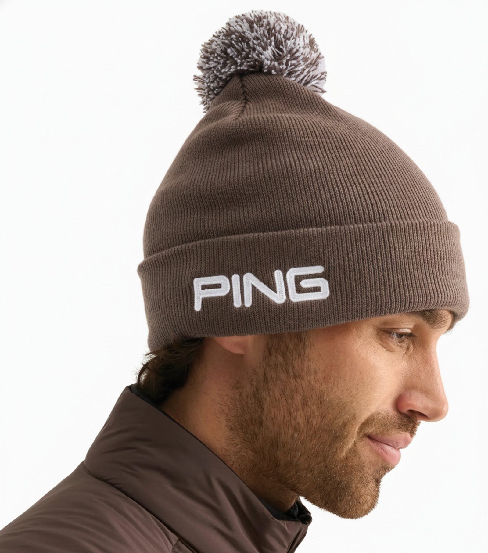 PING Cresting Knit gorro de invierno de hombre, coffee