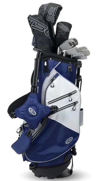 U.S. Kids Golf TS6-48 (122cm) set de golf júnior, grafito, 10 palos + bolsa stand, navy/blanco/gris