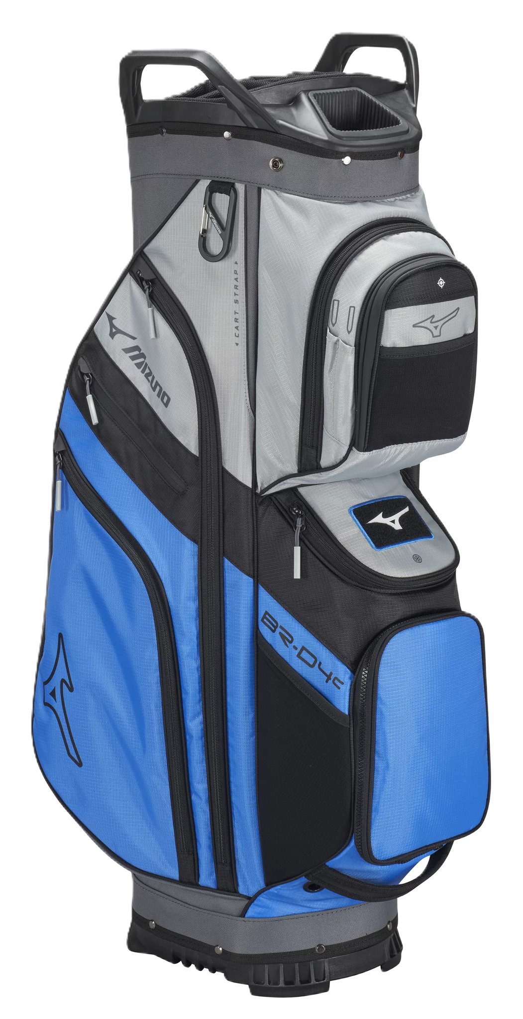 Mizuno 26 BR-D4 cart bag, azul brillante/gris