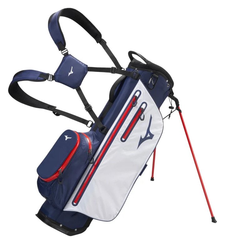 Mizuno BR-DRI stand bag, azul marino/rojo