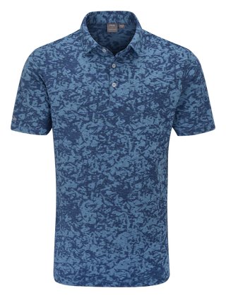 PING Marek Camo Jacquard polo de hombre, infinity blue multi