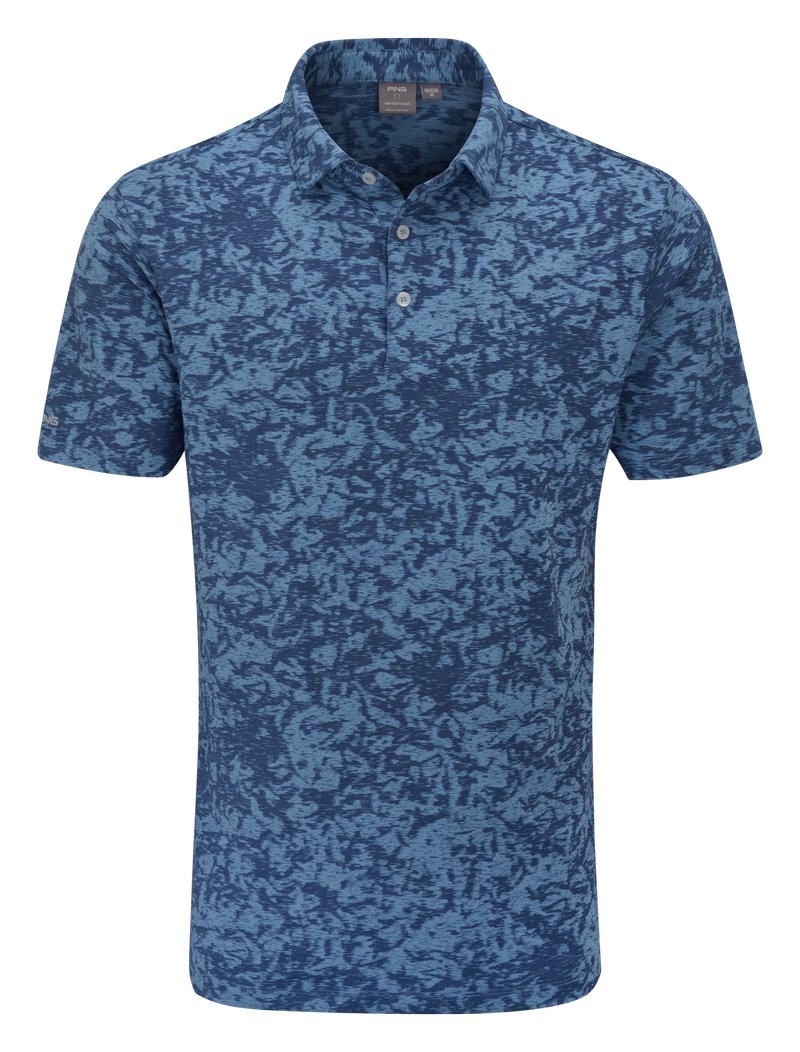 PING Marek Camo Jacquard polo de hombre, infinity blue multi