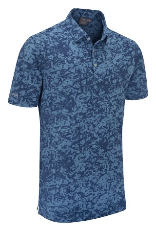 PING Marek Camo Jacquard polo de hombre, infinity blue multi