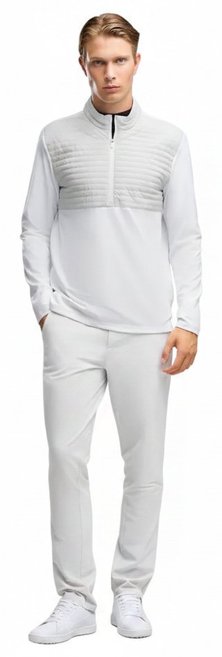 Puma Cloudspun Tech Hybrid 1/2 Zip chaqueta de hombre, white glow/platino grey