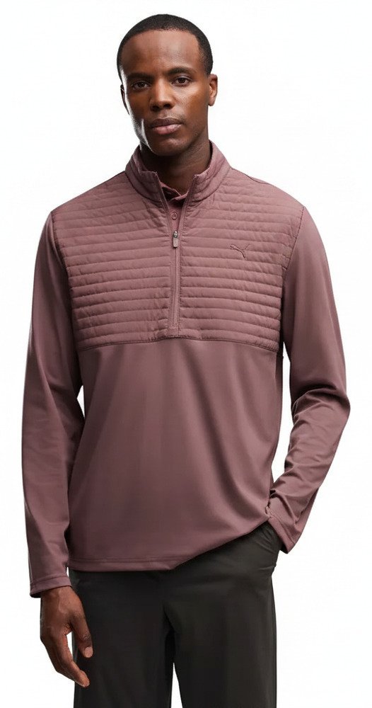 Puma Cloudspun Tech Hybrid 1/2 Zip chaqueta de hombre, rich cocoa