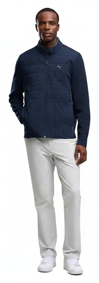 Puma Cloudspun Fleece Hybrid chaqueta de hombre, deep navy