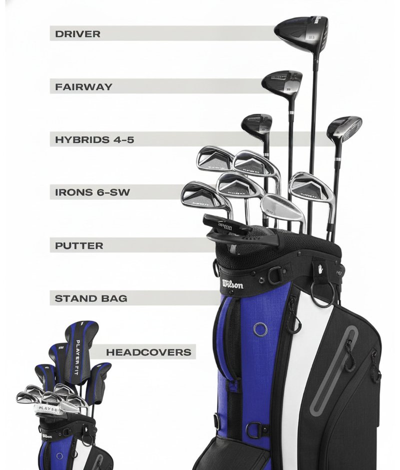 Wilson PlayerFit Premium set de golf para hombre, acero