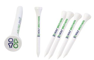 Golf Brothers tees (bambú), blanco, 70mm, pack de 50 unidades