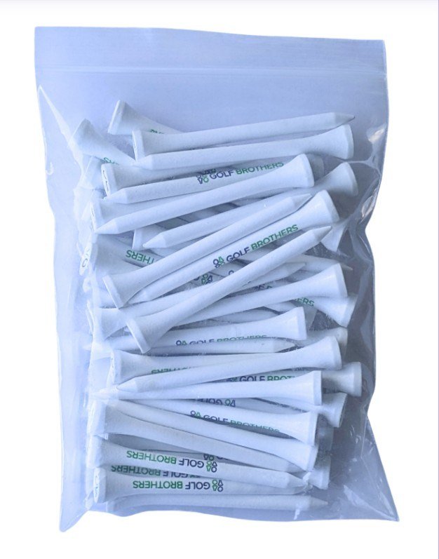 Golf Brothers tees (bambú), blanco, 70mm, pack de 50 unidades