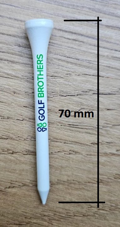 Golf Brothers tees (bambú), blanco, 70mm, pack de 50 unidades