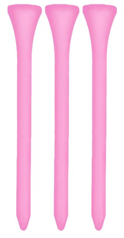 Longridge Neon Wooden Tees 69mm (40 pcs), rosa