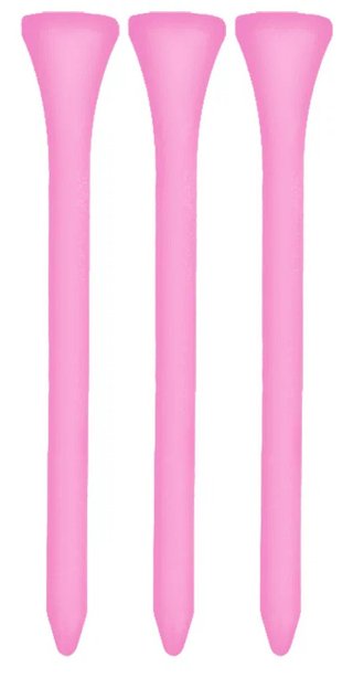 Longridge Neon Wooden Tees 69mm (40 pcs), rosa