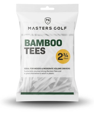 Masters Golf Bamboo Tees 70 mm (2 3/4"), 20 tees, blancas