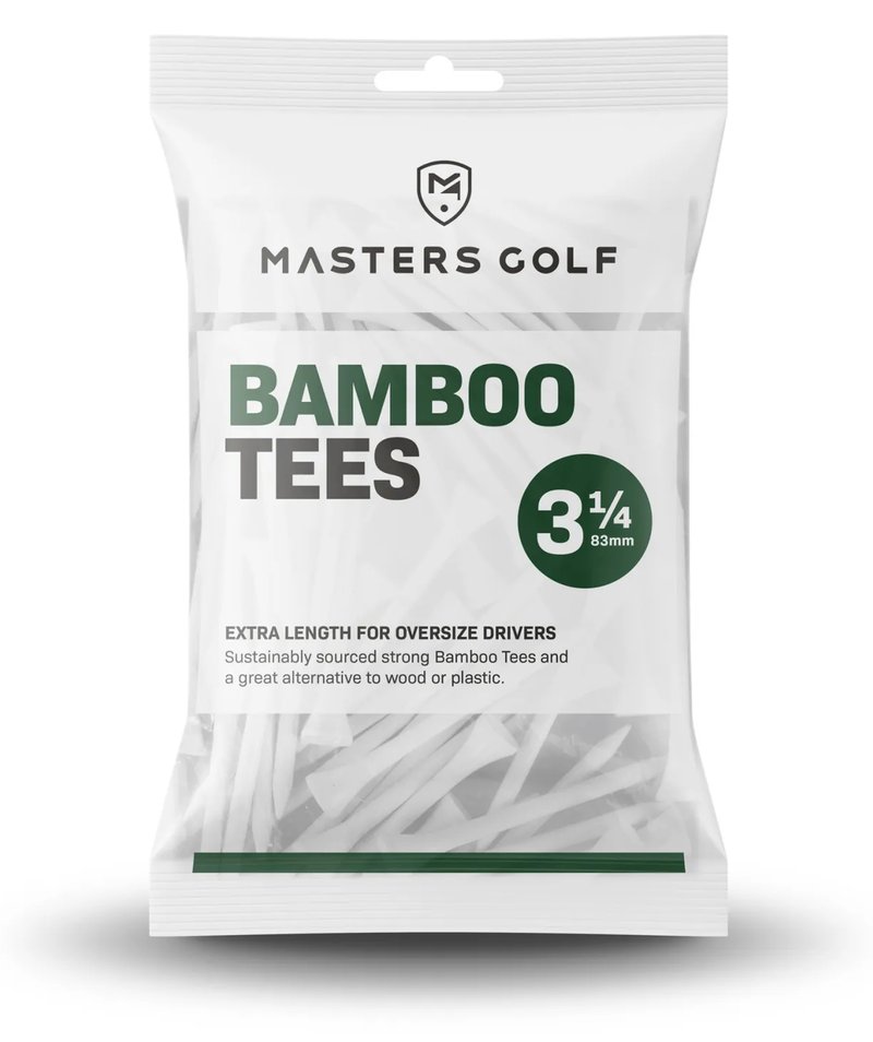 Masters Golf Bamboo Tees 83 mm (3 1/4"), 15 tees, blanco