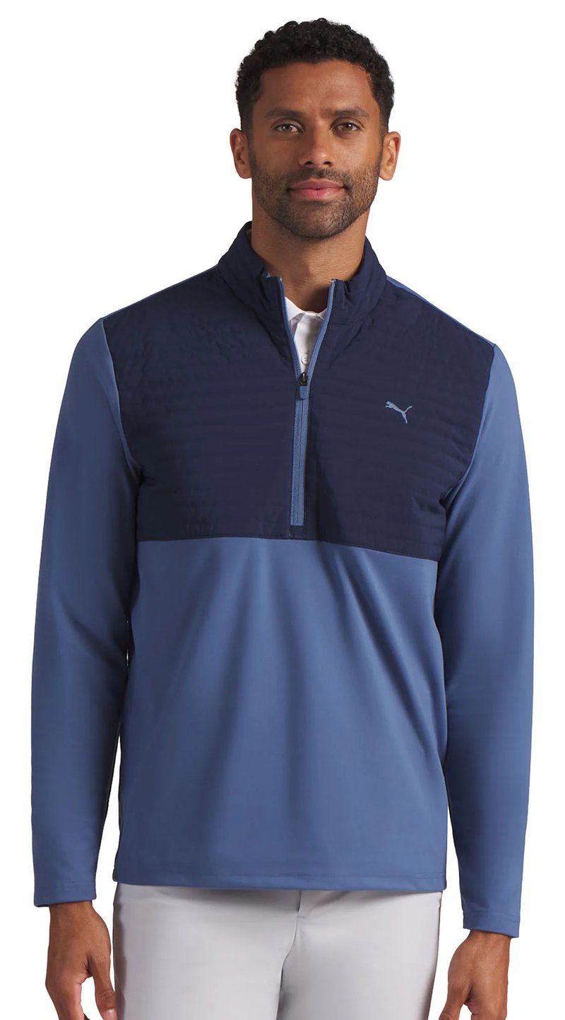 Puma Cloudspun Tech Hybrid 1/2-Zip sudadera de hombre, deep navy