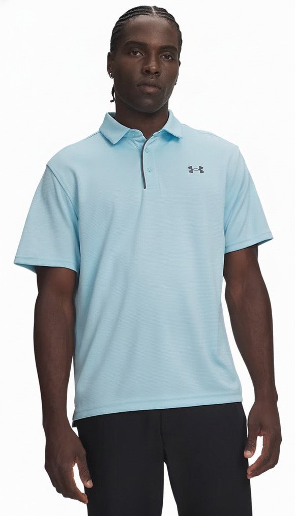 Under Armour Tech polo de hombre, opal blue/pitch gray